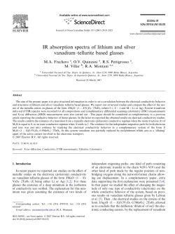 IR absorption spectra of lithium and silver vanadium&ndash;tellurite based