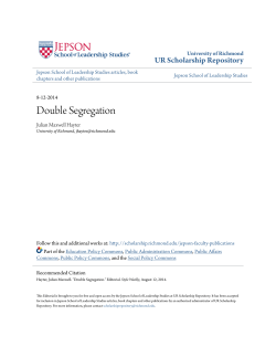 Double Segregation - UR Scholarship Repository