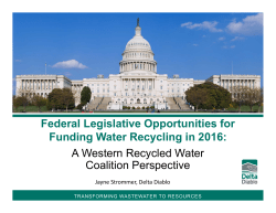 Federal Legislative Opportunities for Funding Water