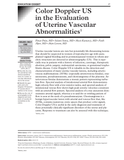 Color Doppler US in the Evaluation of Uterine Vascular Abnormalities1
