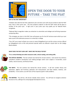 open the door to your future &ndash; take the psat