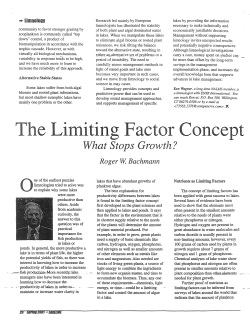 The Limiting Factor Concept
