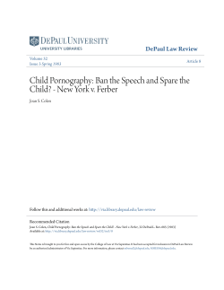 Child Pornography: Ban the Speech and Spare the Child?