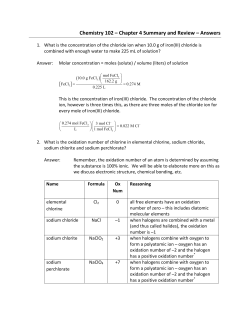 Chemistry 102 &ndash; Chapter 4 Summary and Review &ndash; Answers [ ]