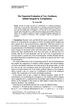 The Numerical Evaluation of Very Oscillatory Infinite Integrals by