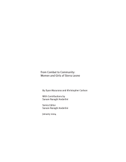 From Combat to Community: Women and Girls of