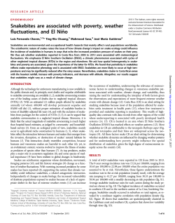Snakebites are associated with poverty, weather fluctuations, and El