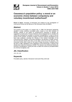 Ceausescu`s population policy: a moral or an economic choice