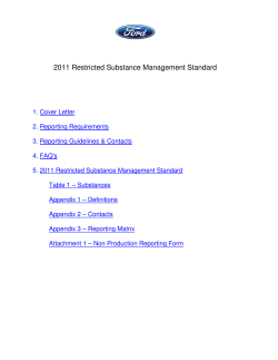 2011 Restricted Substance Management Standard