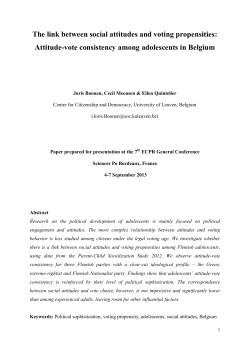 Ideological and Socialising Determinants for Adolescent Vote