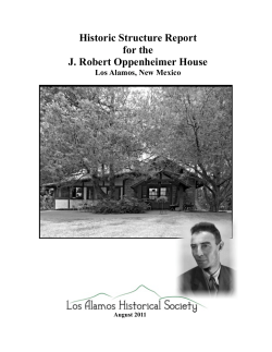 Historic Structure Report for the J. Robert Oppenheimer House Los