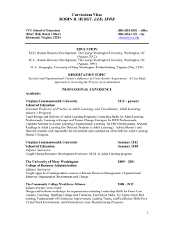 Curriculum vitae - VCU School of Education