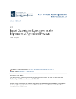 Japan`s Quantitative Restrictions on the Importation of Agricultural