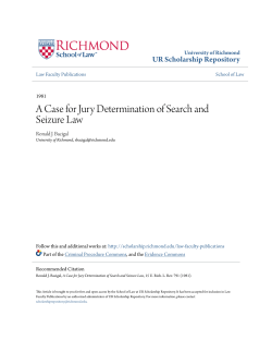 A Case for Jury Determination of Search and Seizure Law