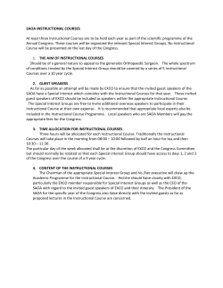 SAOA INSTRUCTIONAL COURSES At least three Instructional