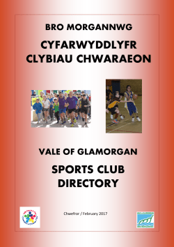 2017 Vale of Glamorgan Sports Club Directory