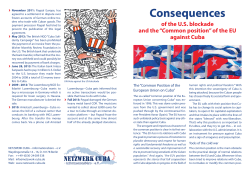 Consequences of the U.S. blockade and the