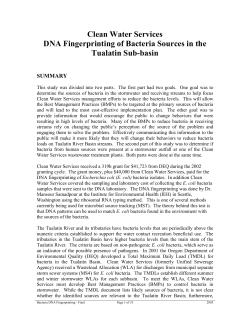 Bacteria (Escherichia coli) DNA Fingerprinting in the Tualatin