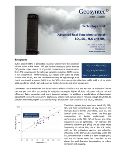 Technology Brief Advanced Real-Time Monitoring of SO2, SO3