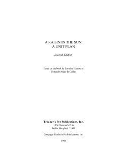 a raisin in the sun: a unit plan