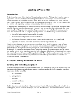Creating a Project Plan