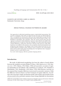 Inflectional Change Patterns in Arabic
