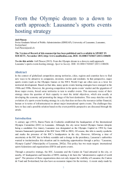 From the Olympic dream to a down to earth approach - Serval