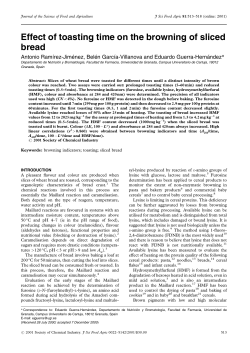 Effect of toasting time on the browning of sliced