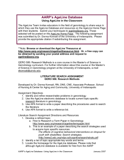 AARP`s AgeLine Database: Using AgeLine in the Classroom