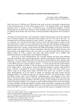 1 Medea`s ars amandi and ars medendi in Ovid Metamorphoses 7