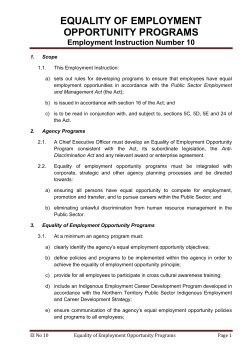equality of employment opportunity programs
