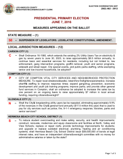 Measures Appearing on the Ballot