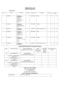 Syllabus of B.A. Applied Art, Kathak Dance, Painting, Music, Sculpture