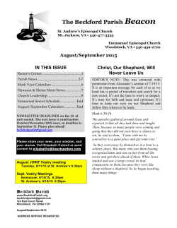 August/September 2015 IN THIS ISSUE - Beckford Parish