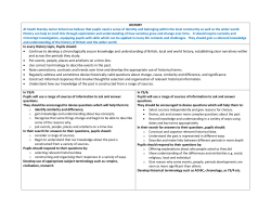 History Overview - South Stanley Junior School