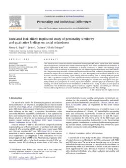 Unrelated look-alikes: Replicated study of personality similarity