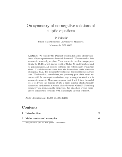 On symmetry of nonnegative solutions of elliptic - Math-UMN