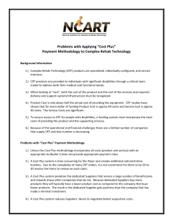 Problems with Applying &ldquo;Cost Plus&rdquo; Payment Methodology