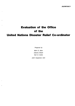 Evaluation of the Office of the United Nations Disaster Relief Co