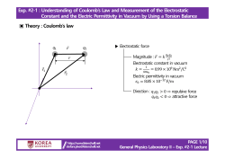 Exp. #2-1 : Understanding of Coulomb`s Law and