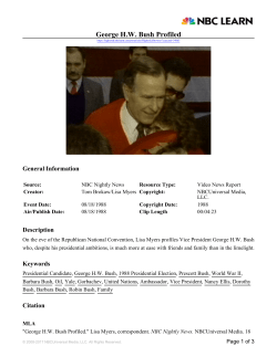 George HW Bush Profiled