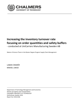 Increasing the inventory turnover rate focusing on order quantities