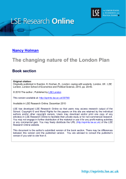 The changing nature of the London Plan