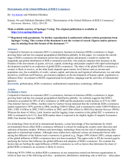 Determinants of the Global Diffusion of B2B E