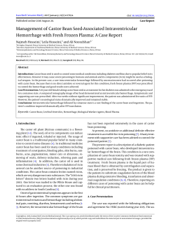 Management of Castor Bean Seed-Associated Intraventricular
