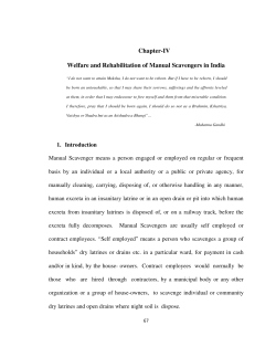 Chapter-IV Welfare and Rehabilitation of Manual Scavengers in India