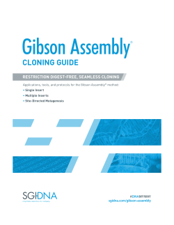 Gibson Assembly&reg;Cloning Guide - SGI-DNA