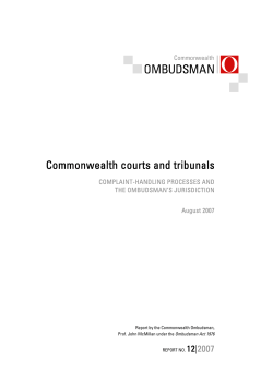 Commonwealth courts and tribunals: Complaint