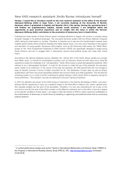 New KAS-research assistant Jördis Bunse introduces herself