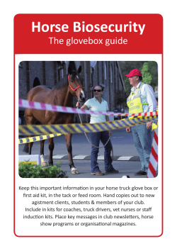 Horse Biosecurity - The glovebox guide